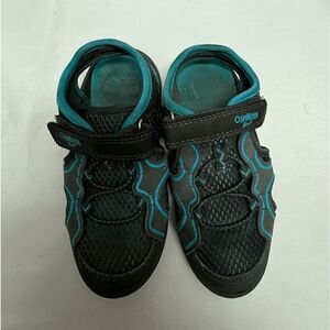 OshKosh‎ B'Gosh Toddler Boy Sport Sandals Black Blue Hook Loop Outdoor